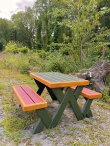 Contemporary Garden Picnic Bench in a green park area